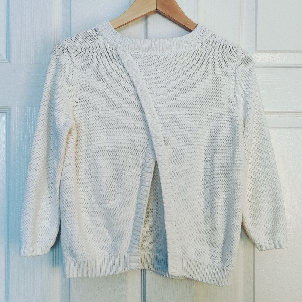 Club Monaco white sweater with split back